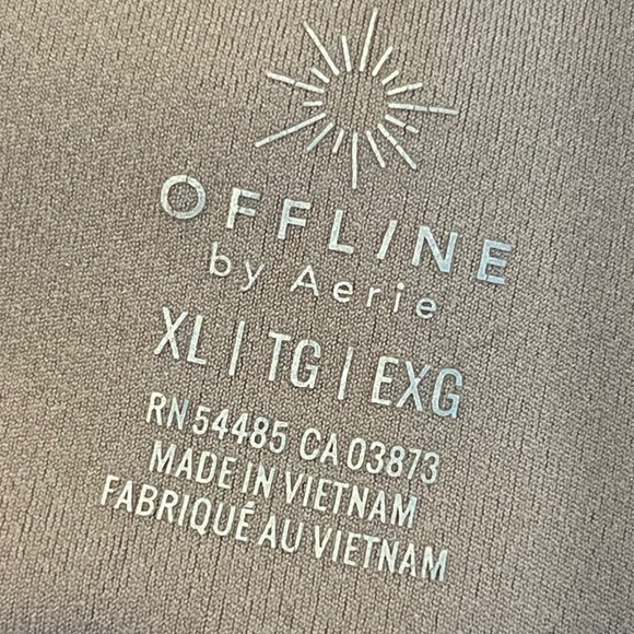 OFFLINE by Aerie XL Crossover High Waist Flare Leggings Taupe Brown Yoga - Picture 5 of 5